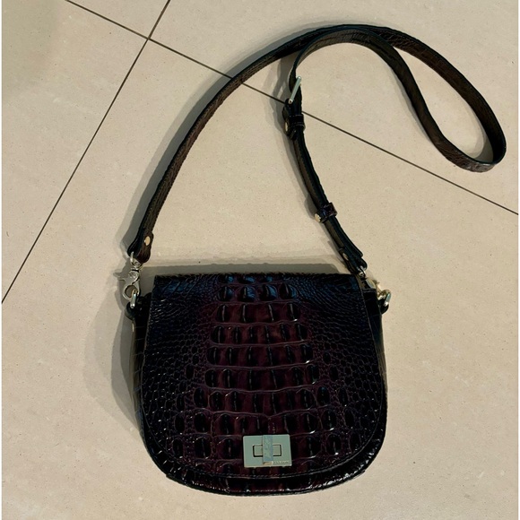BRAHMIN Brown Croc Leather SONNY petite crossbody bag, Rare, EUC. - Picture 5 of 13
